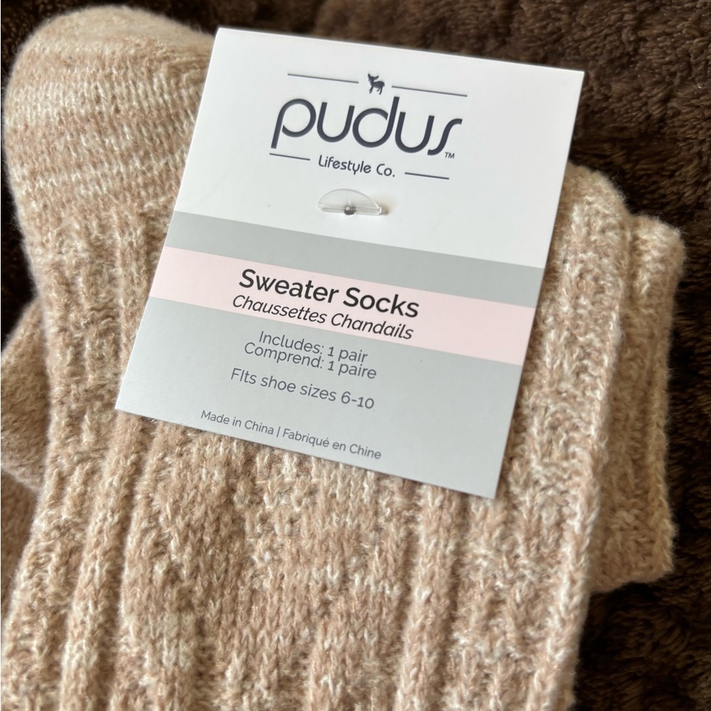 🧦PUDUS KNEE HIGH SWEATER SOCKS SIZE 6-10 BRAND NEW🧦